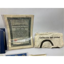 Great British and World coins, including Canadian 1975 dollar, United States of America 1975 proof set and bicentennial silver uncirculated set 1776-1976, Queen Elizabeth II Gibraltar 1977 sterling silver proof twenty-five pence, cased with certificate, New Zealand 1979seven coin set in blue wallet,  GB pre-decimal coins etc