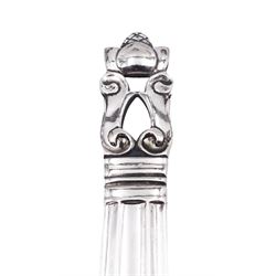 Danish silver Acorn pattern tea spoon by Georg Jensen, L17.4cm, impressed Sterling Denmark with marks for Georg Jensen to underside, approximate silver weight 1.4 ozt (43.4 grams)