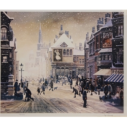  'Winter Its Christmas Tomorrow & I'm Being Dead Good', limited edition colour print No. 128/500 signed in pencil by Brian Shields 'Braaq' (British 1951-1997) 27.5cm x 32.5cm  