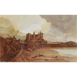 Nathan Stanley Brown (British 1890-1980): 'Conway Castle after Turner', watercolour signed and titled, further signed and titled verso 26cm x 41cm