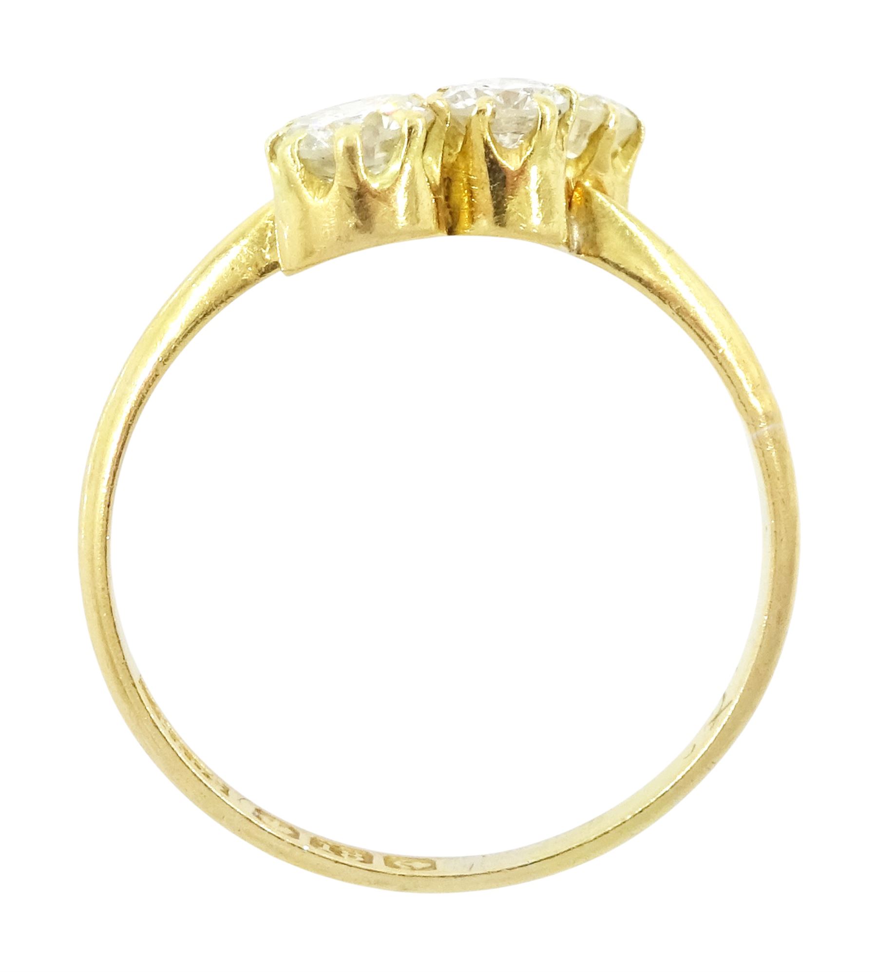 18ct gold diamond ring, set with four round brilliant cut diamonds, hallmarked, total diamond weight approx 1.25 carat