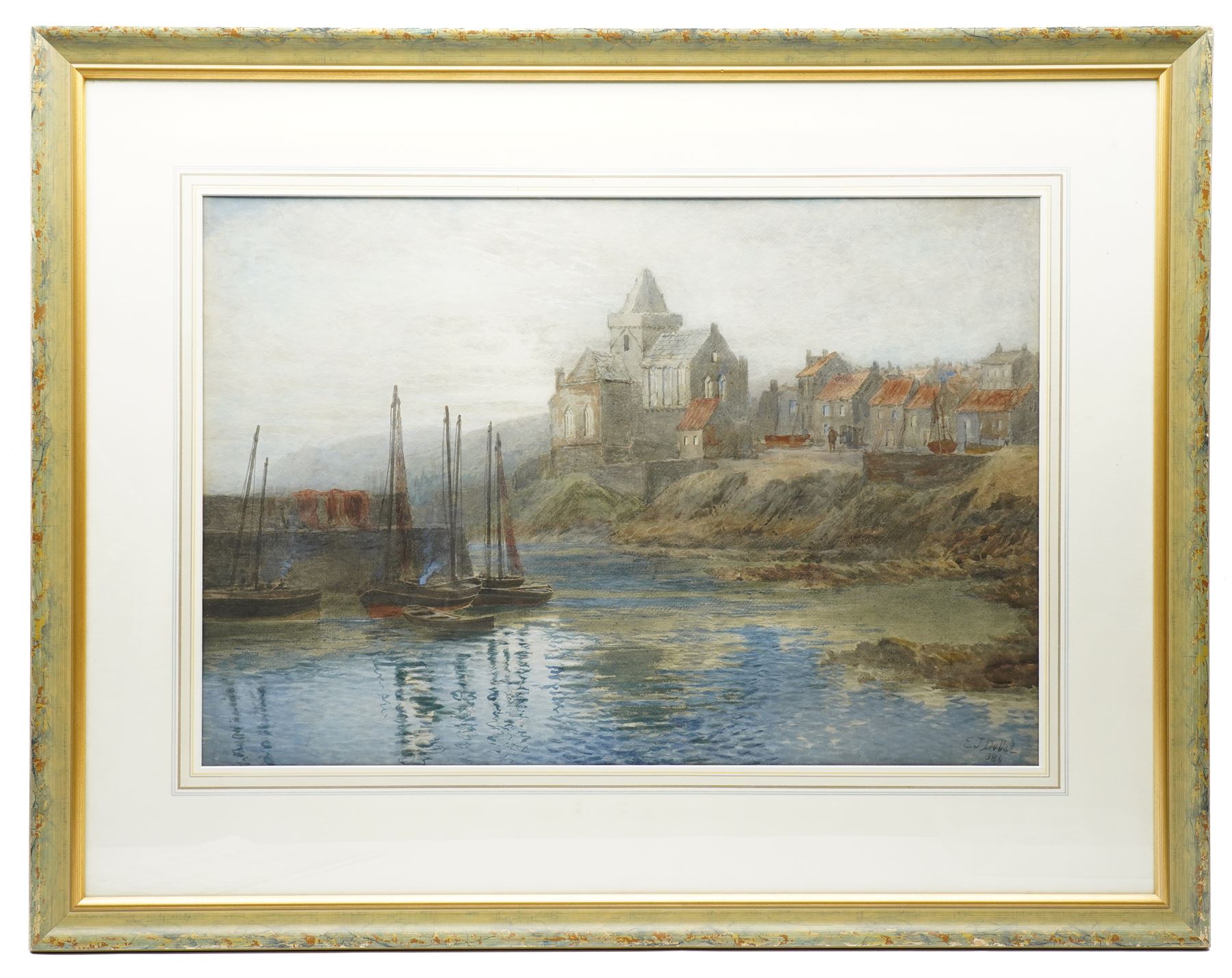 Edward James Duval (British 1838-1923): St Monans Harbour, watercolour signed, titled verso 47cm x 70cm
