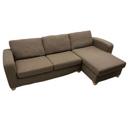 Lydia Deluxe - right-hand corner sofa bed, upholstered in mocha fabric
