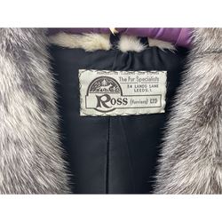 1980s Kohinoor mink 3/4 length coat, with embroidered floral lining, retailed by Ross Furriers Ltd, L112cm