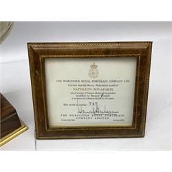 Royal Worcester 'Napoleon Bonaparte', model No. RW3860 by Bernard Winskill, limited edition 747/750, on wooden plinth with title plaque, framed certificate and box, H41cm