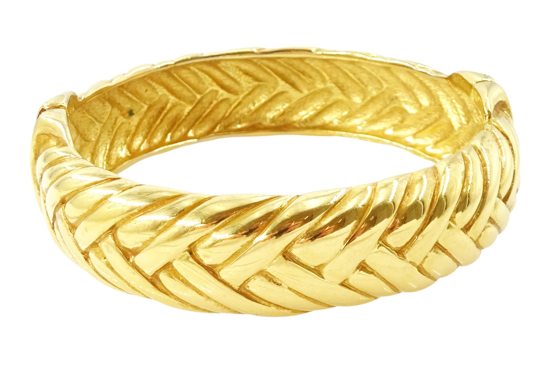 Yves Saint Laurent gilt metal 'quilted' bangle
