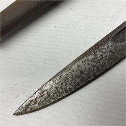 WWI Remington Pattern 1913 bayonet, the 43cm fullered blade with various marks to the ricasso including date code 11 16; in leather covered scabbard with various stamps including JWB 17 L58cm overall; and a French Model 1866 sabre bayonet (no scabbard)