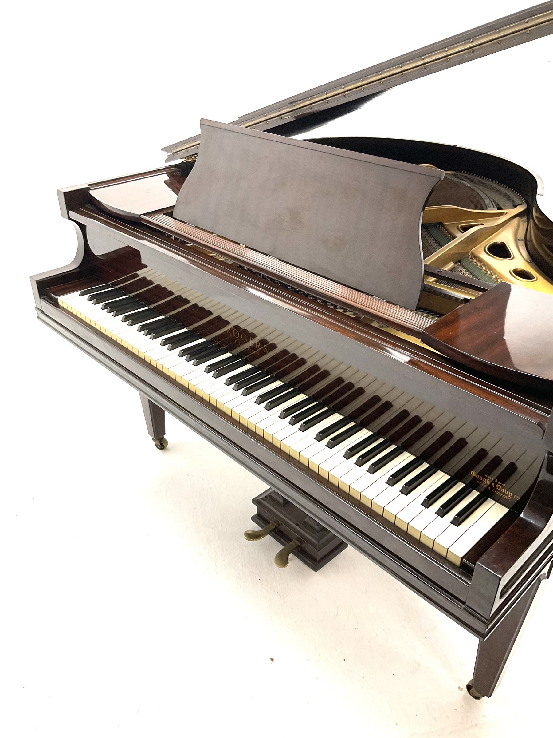 Rogers of London baby grand piano in lacquered mahogany case