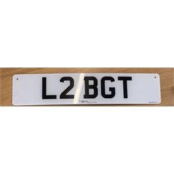 L2 BGT Cherished number plate. On Retention. Assignment Fee Paid. - THIS LOT IS TO BE COLLECTED BY APPOINTMENT FROM DUGGLEBY STORAGE, GREAT HILL, EASTFIELD, SCARBOROUGH, YO11 3TX