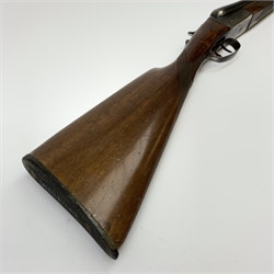 Spanish Zabala 12-bore box lock non-ejector side-by-side double barrel shotgun with walnut stock and 70cm barrels, No.22100, L113cm overall SHOTGUN CERTIFICATE REQUIRED