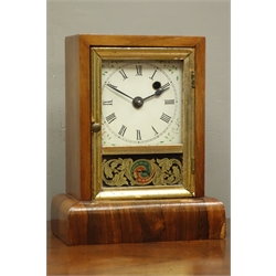  Two American 'Gilbert' rosewood case mantel clocks (H25cm), and a walnut cased 'Junghans' mantel clock  