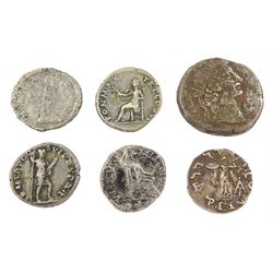 Nero (AD 54-68), silver billon tetradrachm, Alexandria Egypt and five silver Roman denarius coins