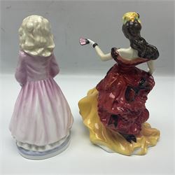 Seven Royal Doulton figures, to include Charity HN3087, Faith HN3082, Hope HN3061, Belle HN3703, etc, all with printed marks beneath