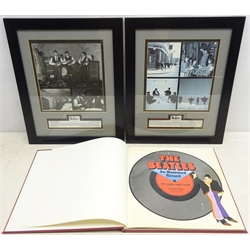  'The Beatles An Illustrated Record' by Roy Carr & Tony Tyler, pub. Harmony Books and two Beatles Anthology framed prints, L33cm x H41cm     