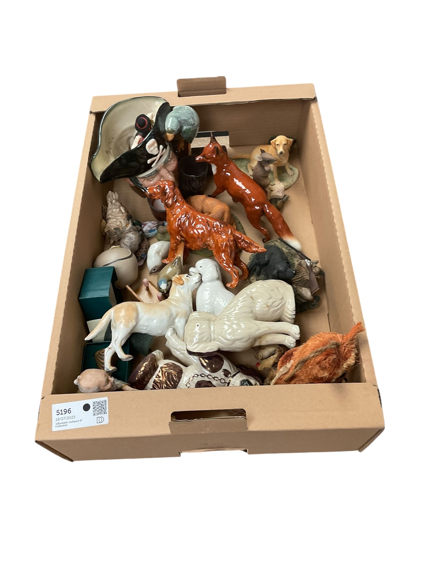 Beswick fox, together with Royal Doulton red setter, Coalport labrador and other collectables