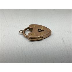 9ct gold signet ring, and 9ct gold padlock fastener, approximately 5.4 grams