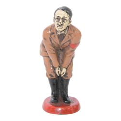  WWII novelty cold painted bronze pin cushion, modelled as Adolf Hitler, H12cm