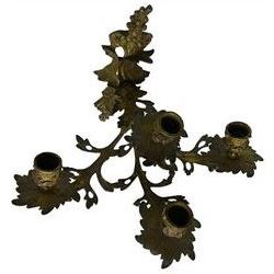 Pair of Rococo style four branch gilt wall sconces, H32cm