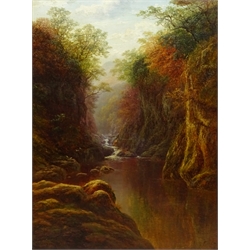 William Mellor (British 1851-1931): Fairy Glen Betws-y-Coed North Wales, oil on canvas signed 60cm x 45cm