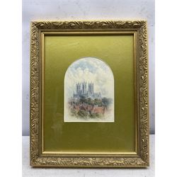 Mary Lowndes-Norton (British 1857-1929): Lincoln Cathedral, watercolour signed and dated 1898, 18cm x 14cm