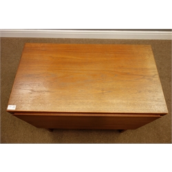  1970s retro teak three drawer chest, W80cm, H71cm, D45cm  