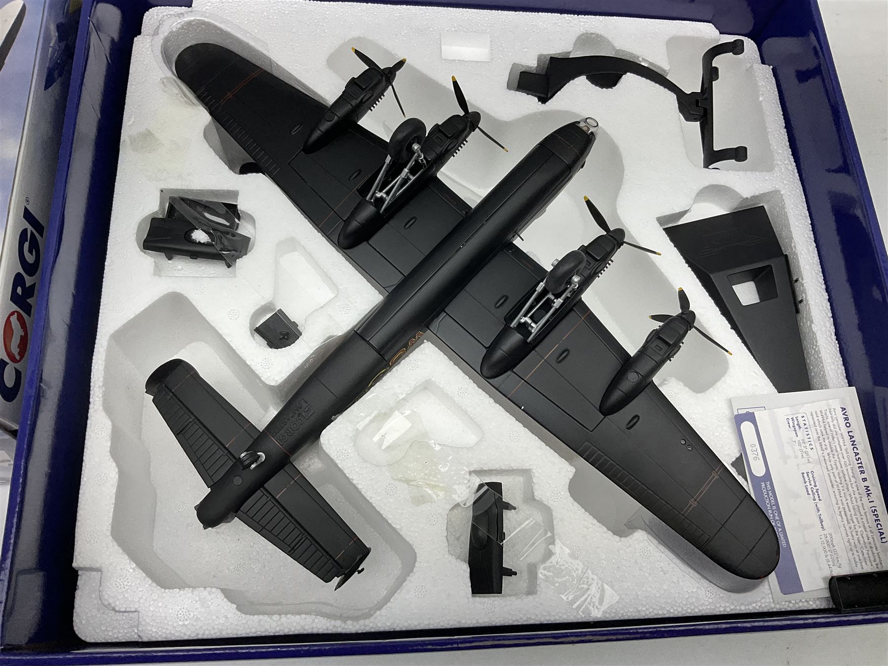 Corgi Aviation Archive - limited edition AA32619 1:72 scale model of an Avro Lancaster B Mk.I (special) bomber No.0376/2200, boxed with certificate card