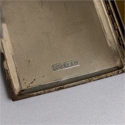 20th century silver cigarette case, with engine turned decoration, hallmarked William Neale & Son Ltd, Birmingham 1979
