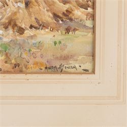 Owen Bowen (Staithes Group 1873-1967): Haystacks at Stoupe Brow near Robin Hood's Bay, watercolour signed 24cm x 34.5cm