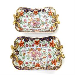 Pair of early 19th century Chamberlain's Worcester two handled serving dishes decorated wi...