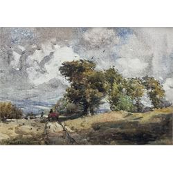 Ernest Procter (British 1886-1935): Horse and Cart in Landscape, watercolour signed and dated '09, 19cm x 28cm 
