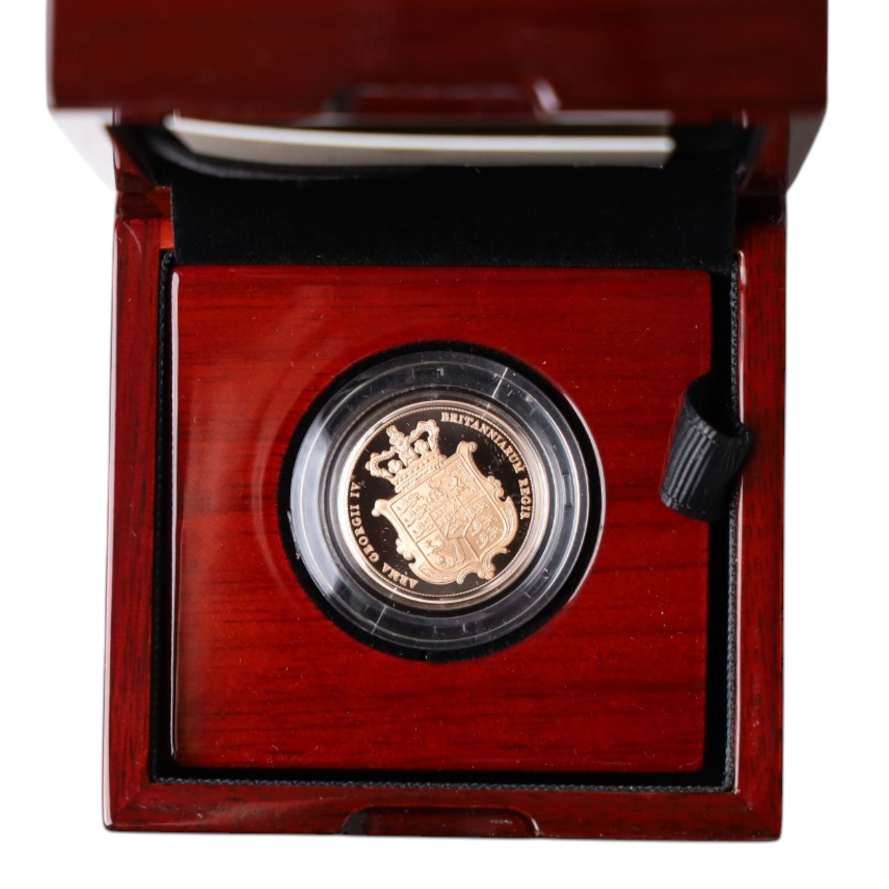 King Charles III 2025 'Shield' rose gold proof full sovereign coin, cased and boxed with certificate