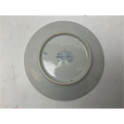 Highland Stoneware Scotland, decorated with landscapes and seascapes, comprising of two bowls, plate and two covered trinket boxes 