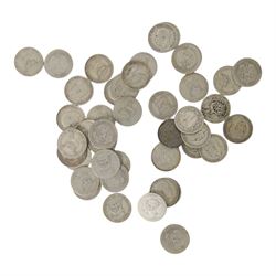 Approximately 238 grams of Great British pre-1920 silver one shilling coins