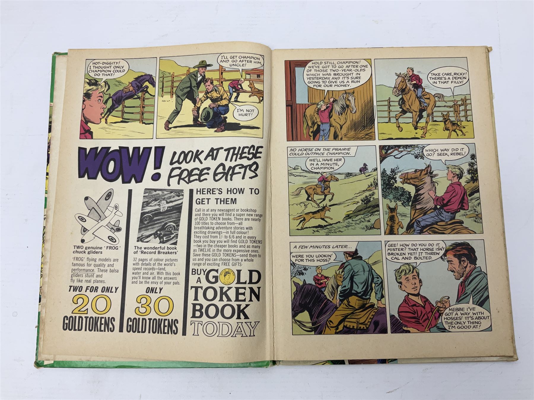 Yogi Bear Annual 1958 and Champion the Wonder Horse comic book circa 1950's