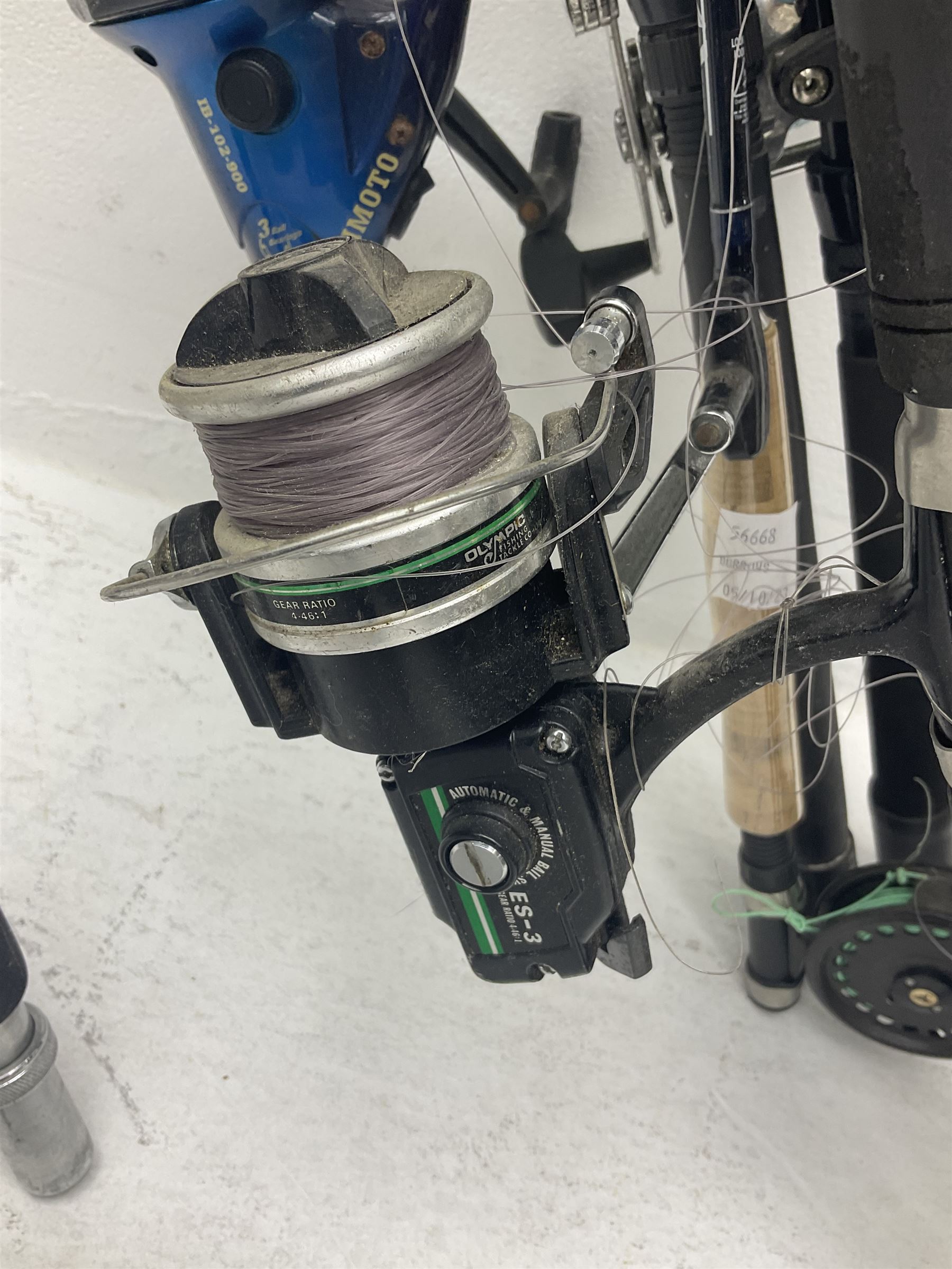 Large collection of part fishing rods and reels, maker's including Silstar, Dynabraid and Madfish, etc 