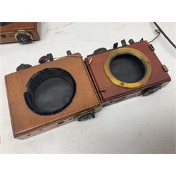 Selection of Brass Camera Lenses, to include Ross London lens 8 1/2 x 6 1/2, Beck Symmetrical lens, etc together with lens holders 