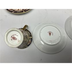 Six Royal Crown Derby cups and saucers all in imari pattern 2451, in various shapes  