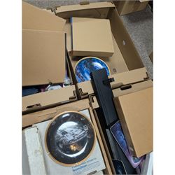 Large collection of Sci-Fi collectors plates, including Doctor Who, Star Trek and Buffy examples, together with Disney MGM trophy, diecast trains and other collectables, in six boxes