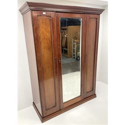 Victorian mahogany triple wardrobe, cent