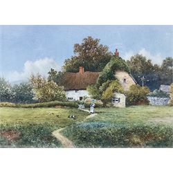 A Copeland (British 20th century): Country Cottage, watercolour signed 24cm x 34cm; after Leonard Campbell Taylor (British 1874-1969)