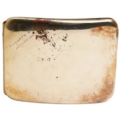 1920's 9ct gold cigarette case, of rounded rectangular form, engraved 'Finnart's Bay July ...