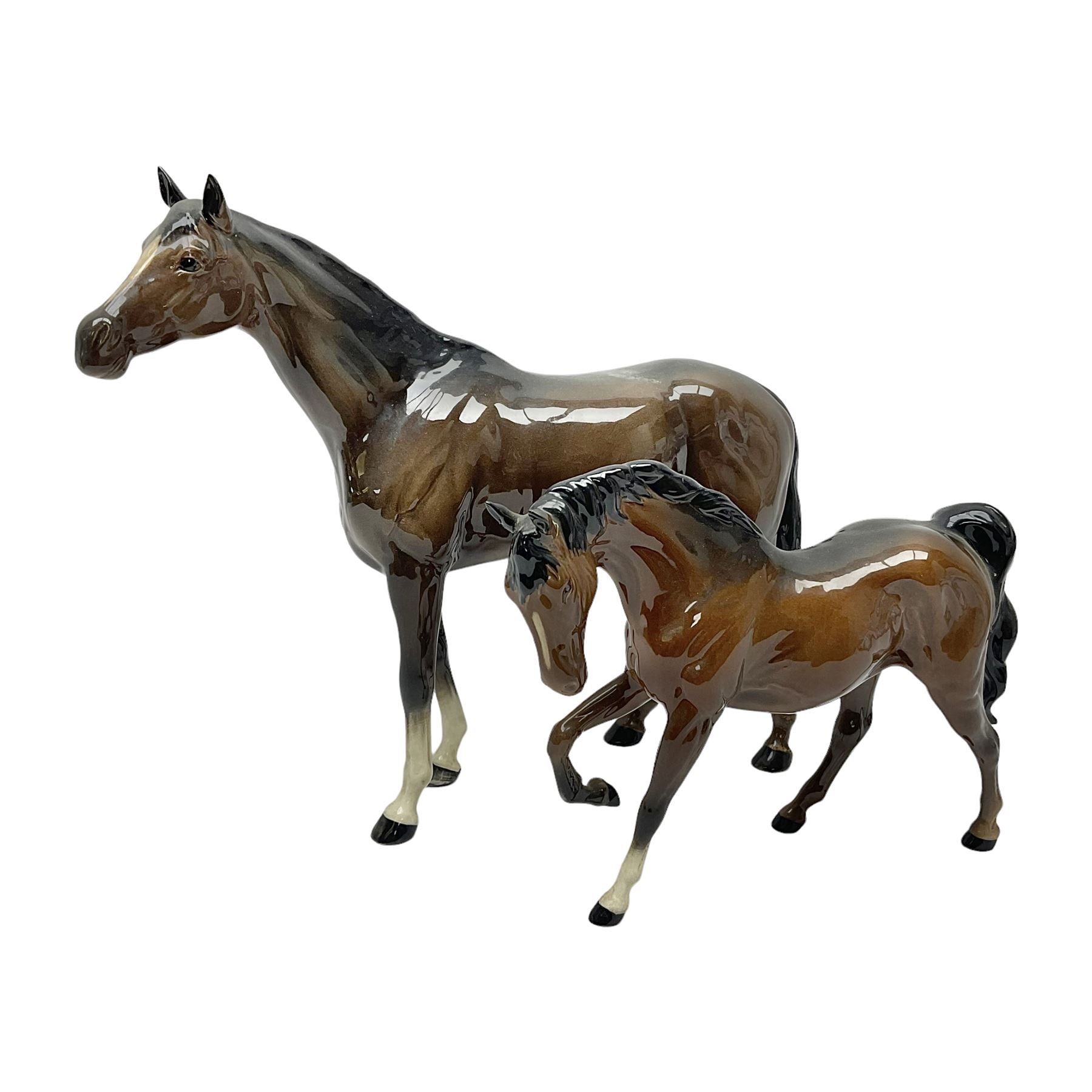 Beswick bay race horse no 1564, together with Royal Doulton bay horse