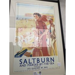 Four reproduction Salburn by Rail posters, largest 59.5cm x 38cm, and two Andy Hawkins prints (6)