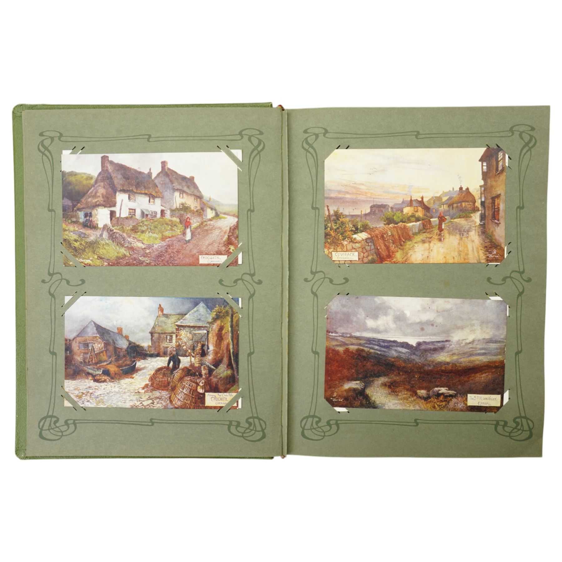 Edwardian postcard album and contents of approximately 195 Raphael Tuck cards.
The album originally belonged to a person who worked for Tucks and collected the cards when published.  The album and cards are in near mint condition