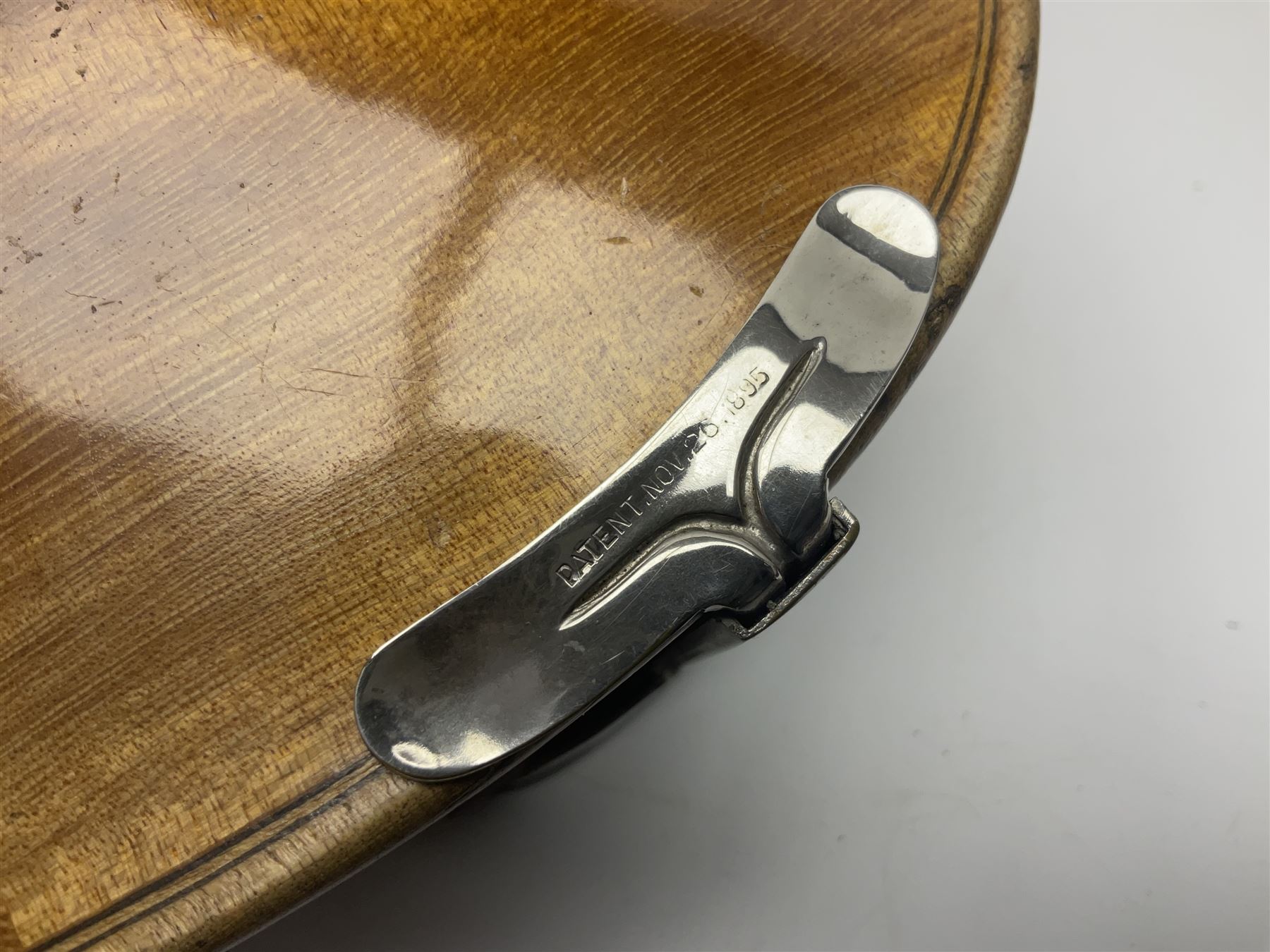 German violin c1900 for re-assembly with 36cm two-piece maple back and ribs and spruce top; L59cm; in ebonised wooden 'coffin' case with two bows
