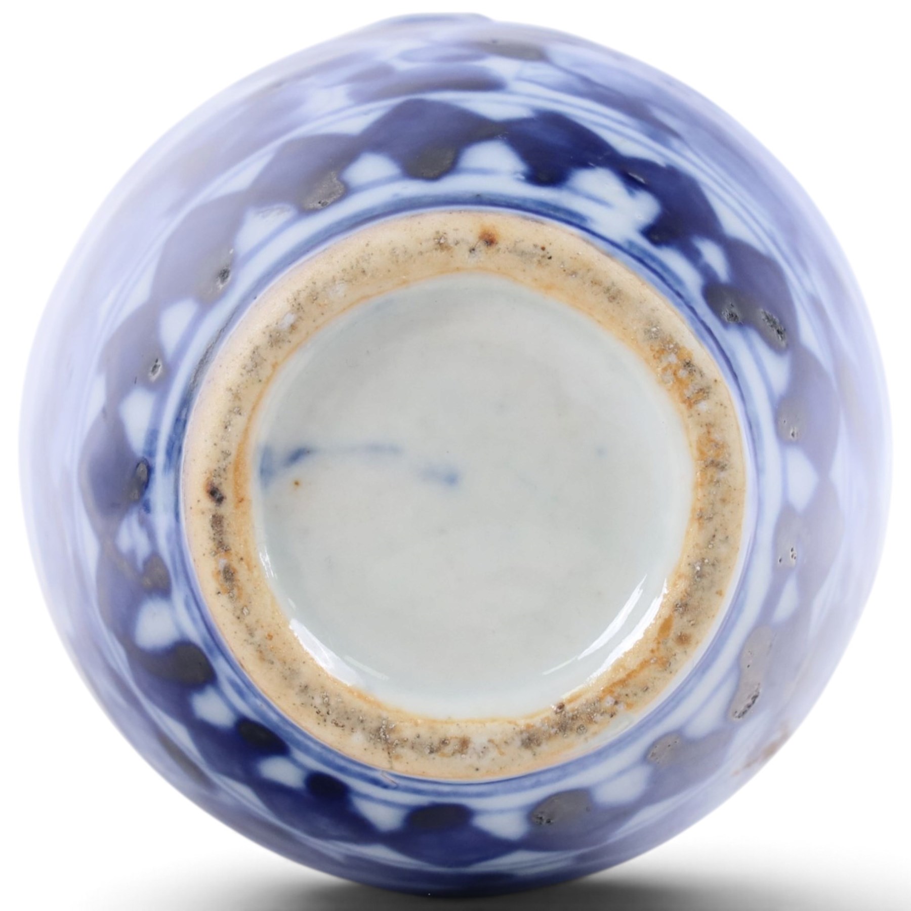 Pair of blue and white moulded vases, decorated with dragons amongst clouds, together with two blue and white planters painted, the first decorated with pagodas within a landscape scene, the other with musicians, vases H26cm 