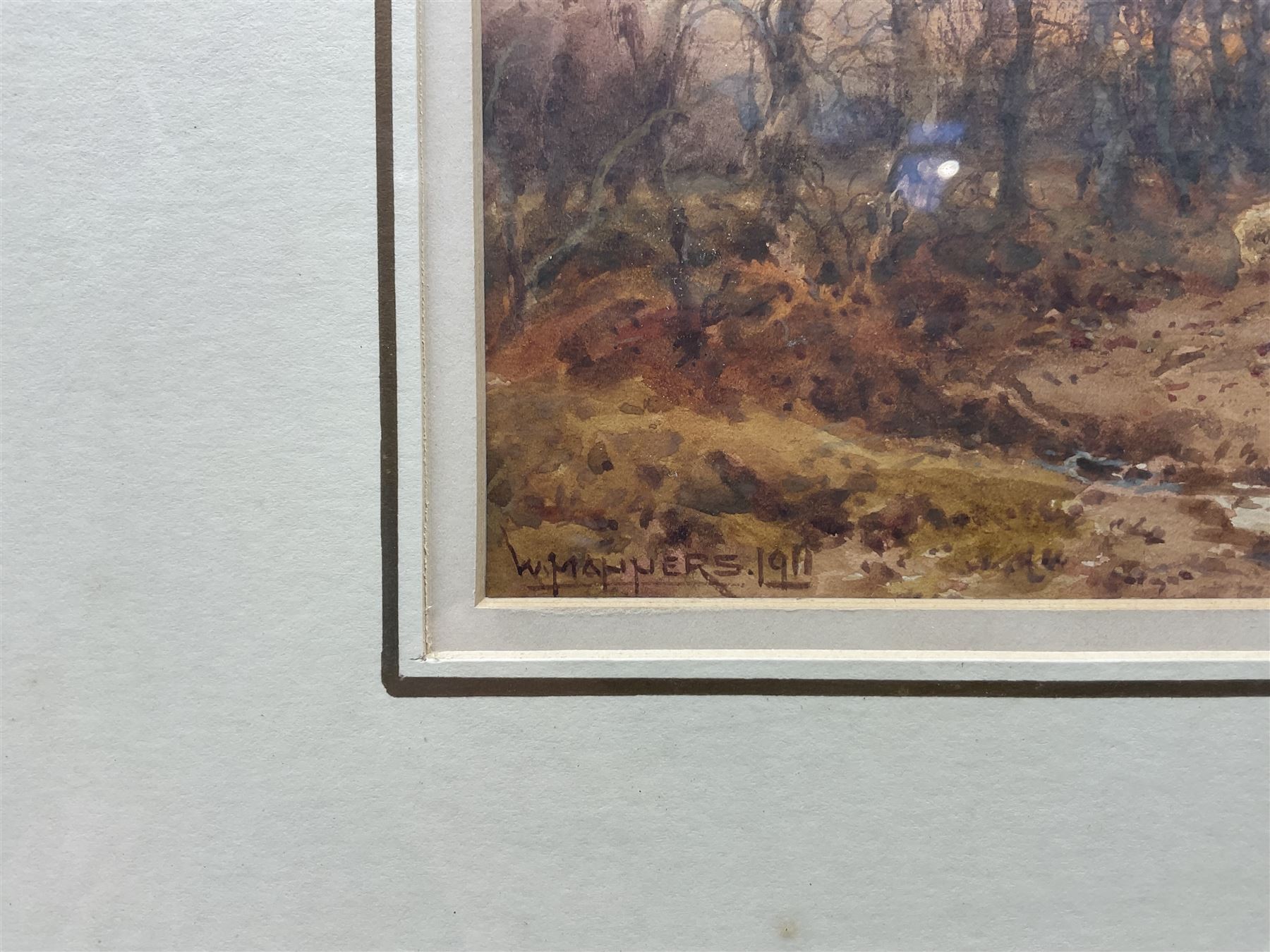 William Manners (British 1860-1930): New Pastures at Sunrise, watercolour signed and dated 1911, 20cm x 30cm 