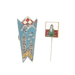 WWII Polish 2nd aviation breast insignia, together with 3rd Carpathian division enamelled stickpin  