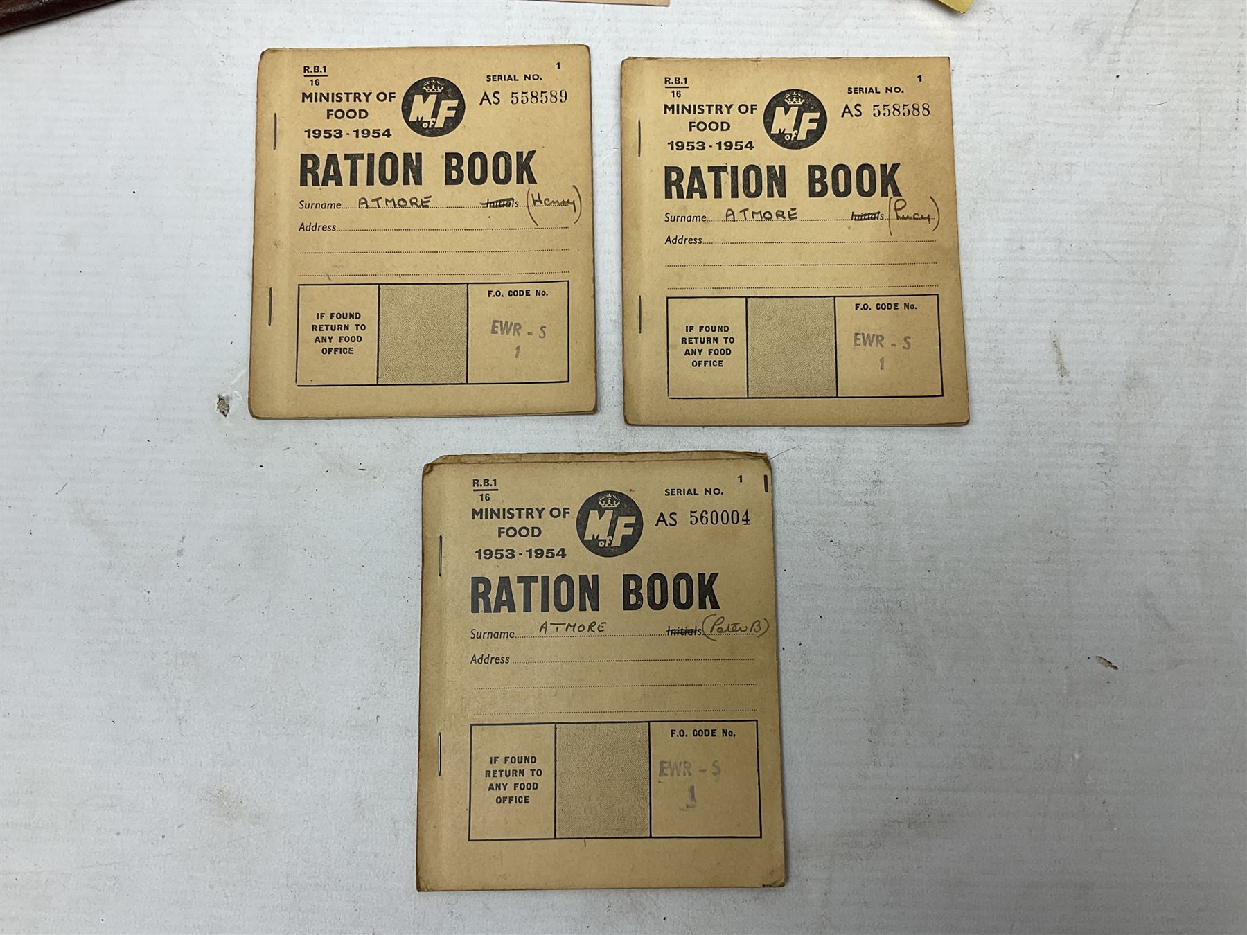 Gold plated leaping Jaguar car mascot, no.7'24265'3WB L12.5cm; three AA car badges and Veteran Motorists car badge; and quantity of 1950s fuel and general ration books