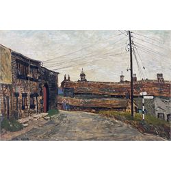Peter Brook (Northern British 1927-2009): 'Right for Huddersfield', oil on board signed, titled verso 60cm x 90cm
Provenance: West Yorkshire dec'd estate; the deceased was good friends with the artist.